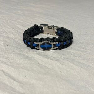 BOGO FREE 
Black and Blue Paracord Bracelet with Cross